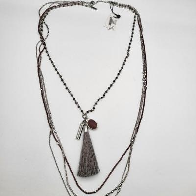 NWT White House Black Market Multi-Strand & Tassel Necklace $60 Retail