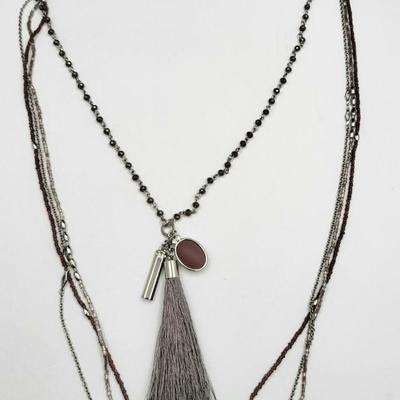 NWT White House Black Market Multi-Strand & Tassel Necklace $60 Retail