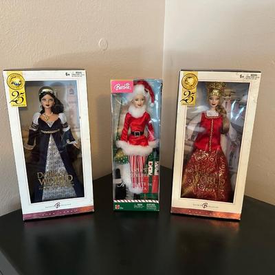 2 NEW BARBIE "DOLLS OF THE WORLD" AND "SANTA'S HELPER"