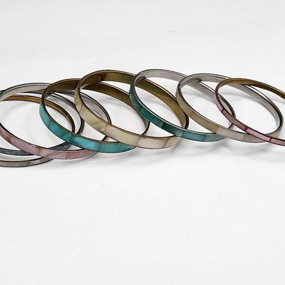 Abalone Inlay Bangle Bracelets (8)