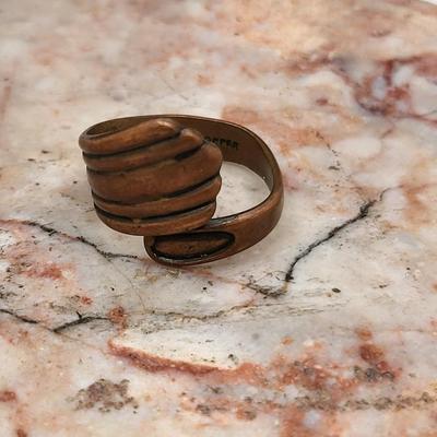 Vintage Copper Bracelets Pin Earrings Ring