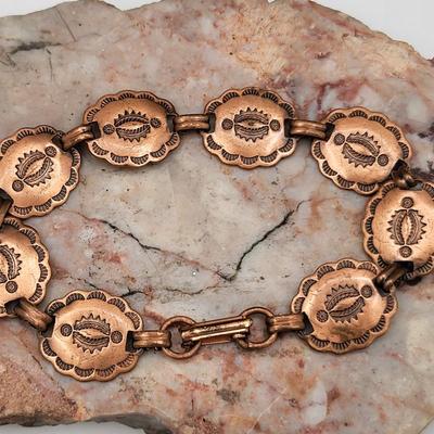 Vintage Copper Bracelets Pin Earrings Ring