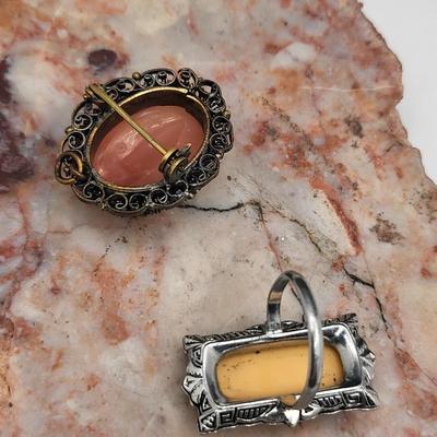 Cameo Ring & Antique Pin