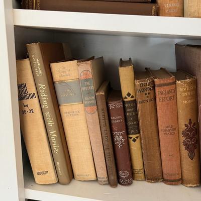 Large Assortment of Beige and Brown Books (LR-RG)