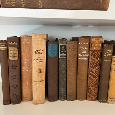 Large Assortment of Beige and Brown Books (LR-RG)