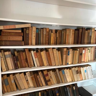 Large Assortment of Beige and Brown Books (LR-RG)