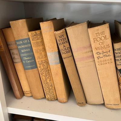 Large Assortment of Beige and Brown Books (LR-RG)