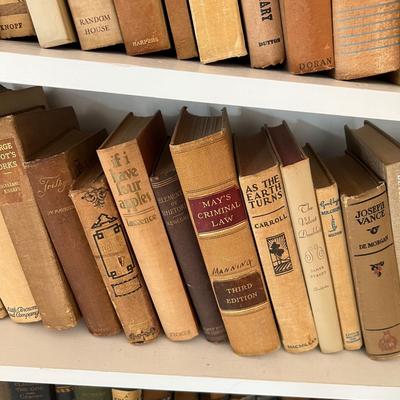 Large Assortment of Beige and Brown Books (LR-RG)