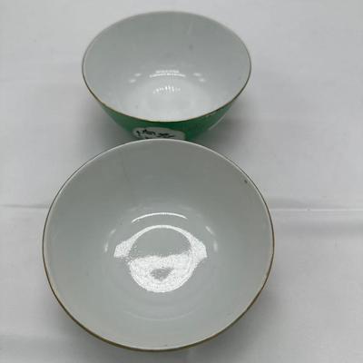 Pair of Chinese Famille Verte Bowls 1970s-local pickup and shipping available