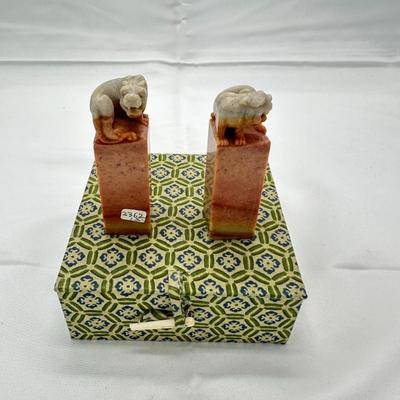 Pair of Chinese Soap Stone Stamp/seal