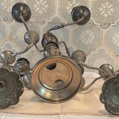 Three Silver Plate Candelabra
