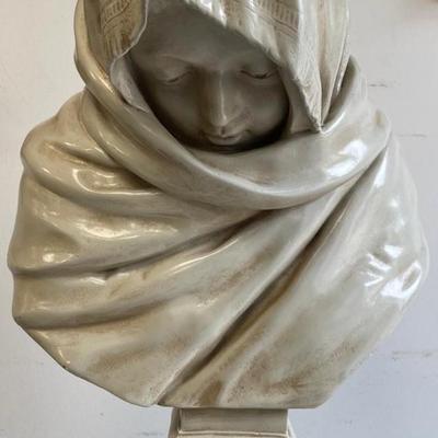 Vintage Holland Mold Signed Ceramic Bust of a Woman Austin Productions Inc.