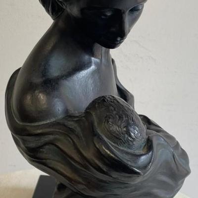 Ceramic Mother and Daughter Bust