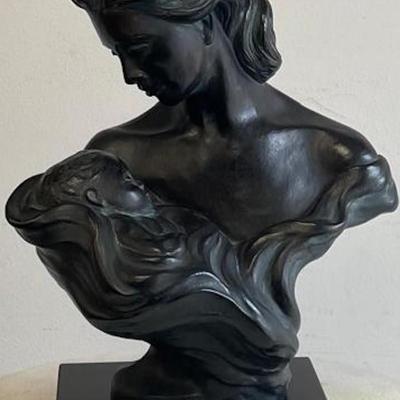 Ceramic Mother and Daughter Bust