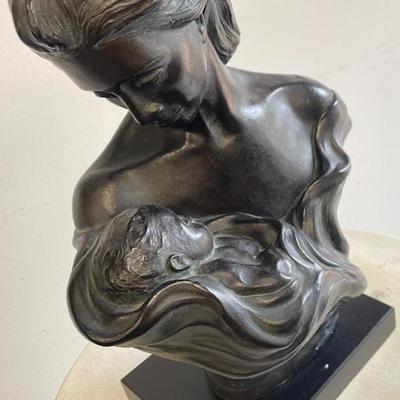 Ceramic Mother and Daughter Bust