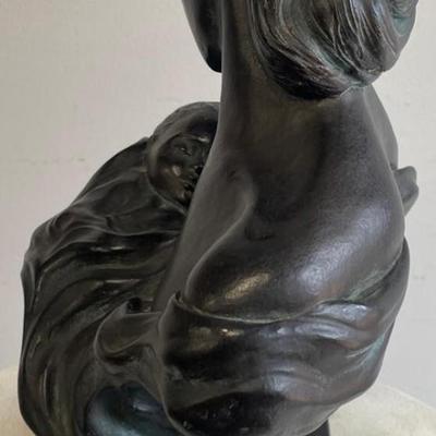 Ceramic Mother and Daughter Bust