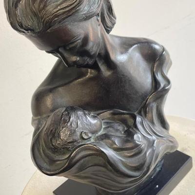 Ceramic Mother and Daughter Bust