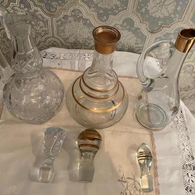 Three Vintage Large Decanters