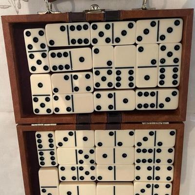 Set of 27 Dominoes in Faux Leather Carry Case w/ Handle