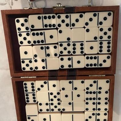Set of 27 Dominoes in Faux Leather Carry Case w/ Handle
