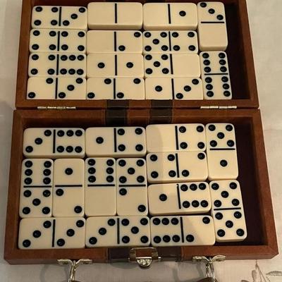 Set of 27 Dominoes in Faux Leather Carry Case w/ Handle