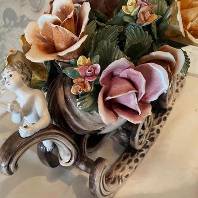 Capodimonte Floral Vase on Wheel
