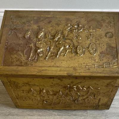 Vintage Brass Wood Box