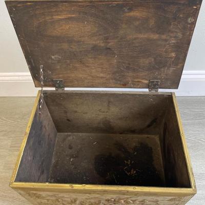 Vintage Brass Wood Box