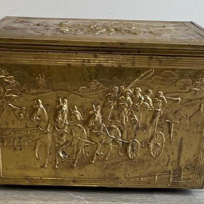Vintage Brass Wood Box