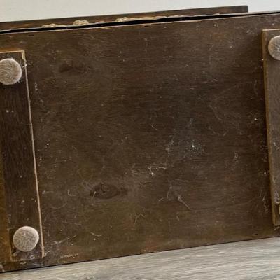 Vintage Brass Wood Box