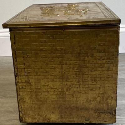 Vintage Brass Wood Box