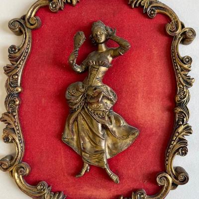 Two French Wall Hanging Plaque Figurines Modello Depositato