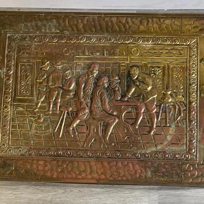 Vintage Brass Coal/Log Fireplace Fireside Box