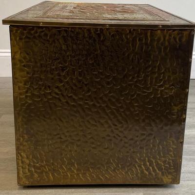 Vintage Brass Coal/Log Fireplace Fireside Box
