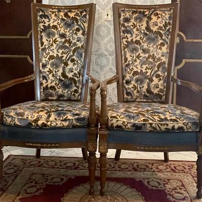 Twin Victorian Style Arm Chairs