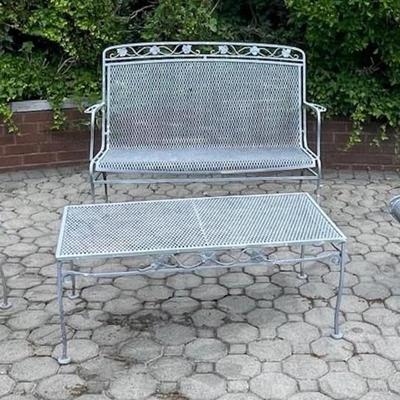 Outdoor Wrought Iron Chairs w/ Table
