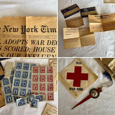 World War I & II Newspapers, Ration Books, Telegraphs & More (LR-RG)