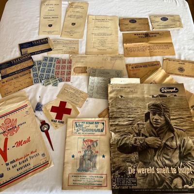World War I & II Newspapers, Ration Books, Telegraphs & More (LR-RG)