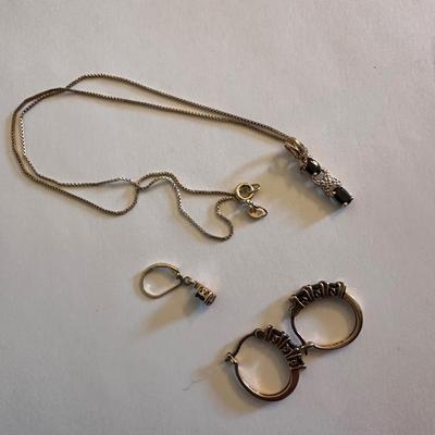 925 Stamped blue stone set