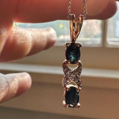 925 Stamped blue stone set