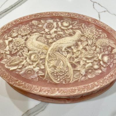 Pink Incolay Stone collectible box