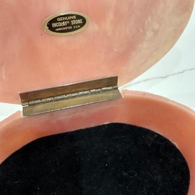 Pink Incolay Stone collectible box