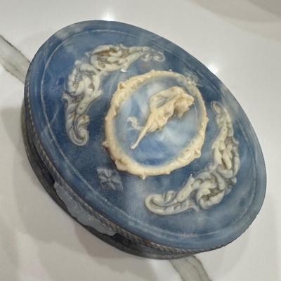 Blue Incolay Stone collectible box