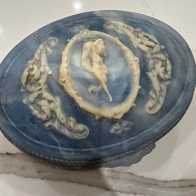 Blue Incolay Stone collectible box