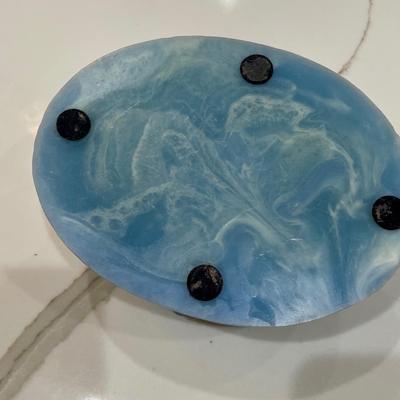Blue Incolay Stone collectible box