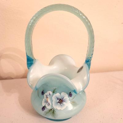 Lot #273 Powder Blue Fenton Art Glass Basket