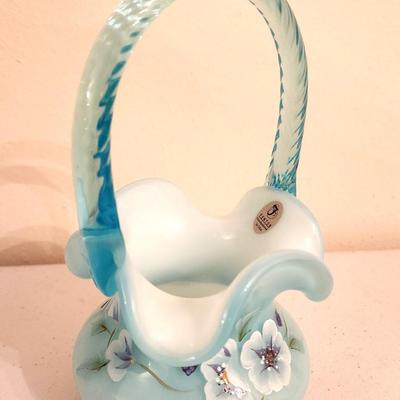 Lot #273 Powder Blue Fenton Art Glass Basket