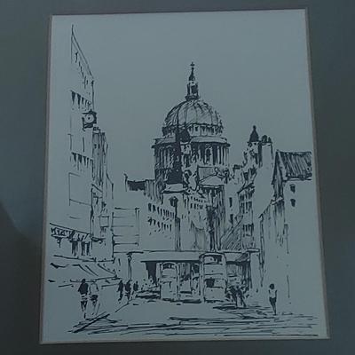 St. Paul's Cathedral Watercolor and Edward Wesson Sketch (PC2-BBL)