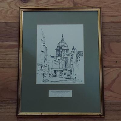 St. Paul's Cathedral Watercolor and Edward Wesson Sketch (PC2-BBL)
