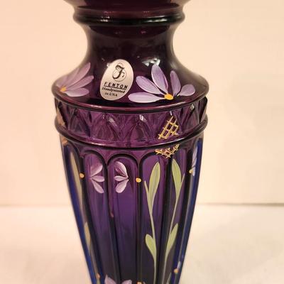 Lot #277 Lovely Fenton Art Glass Royal Purple Vase - 2000